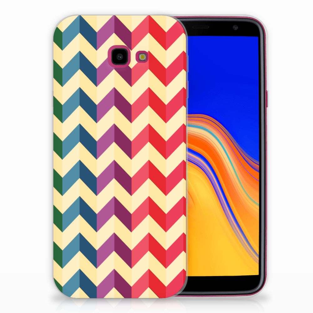 Samsung Galaxy J4 Plus (2018) Uniek TPU Hoesje Zigzag Color