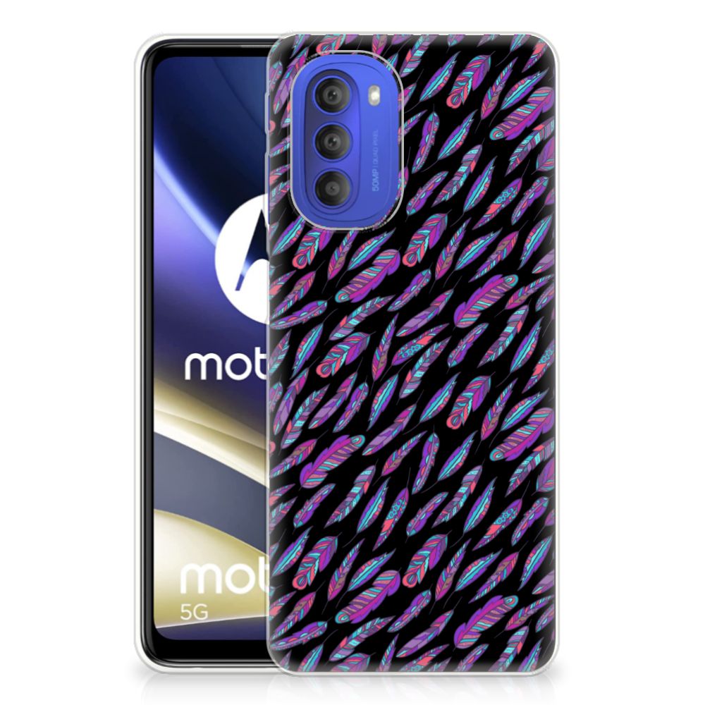 Motorola Moto G51 5G TPU bumper Feathers Color
