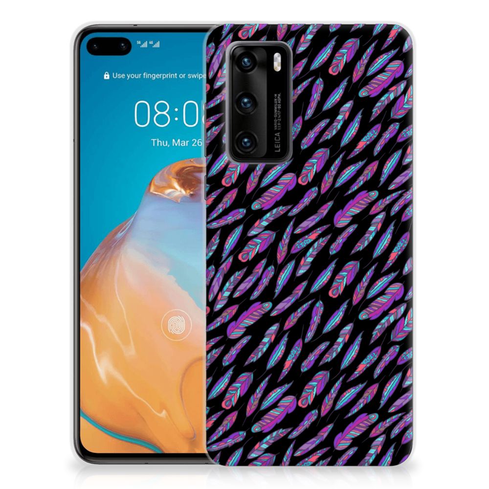 Huawei P40 TPU bumper Feathers Color