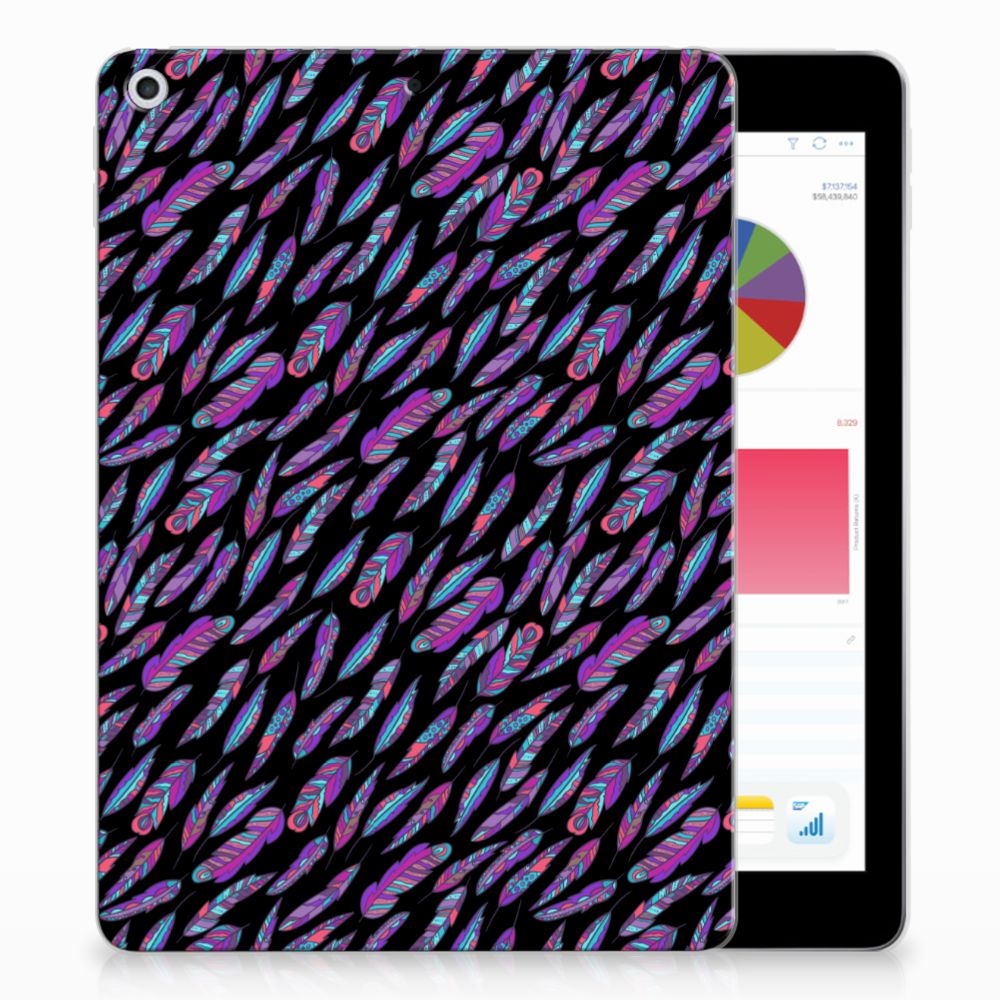 Apple iPad 9.7 2018 | 2017 Tablethoesje Design Feathers Color