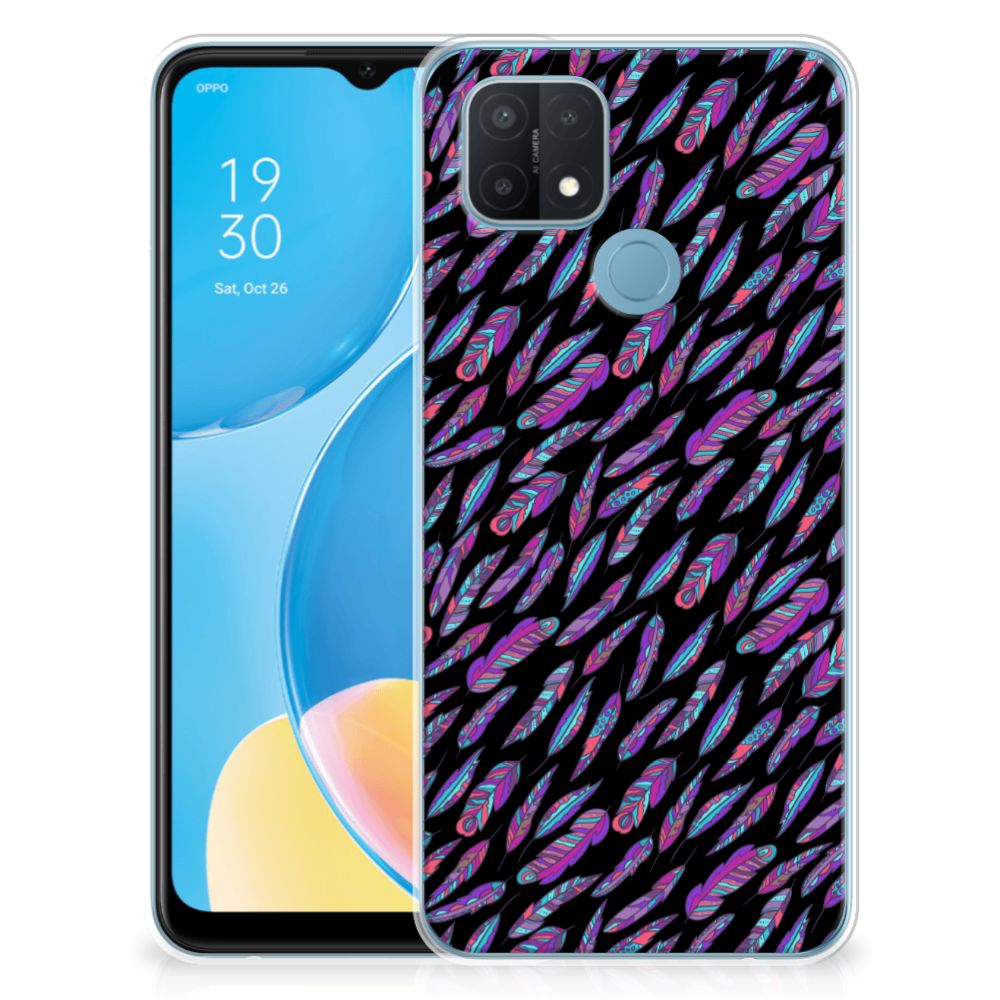 OPPO A15 TPU bumper Feathers Color