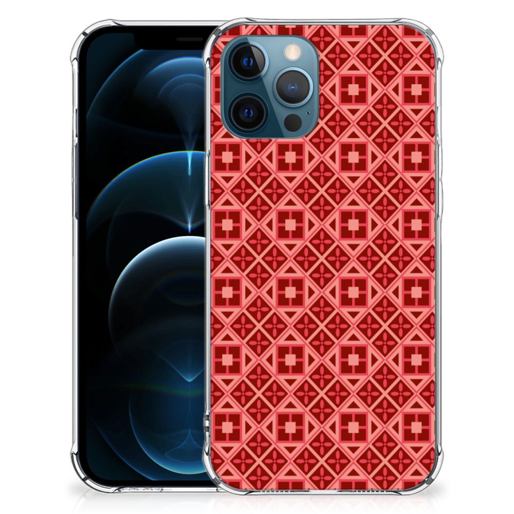 iPhone 12 | 12 Pro Doorzichtige Silicone Hoesje Batik Rood