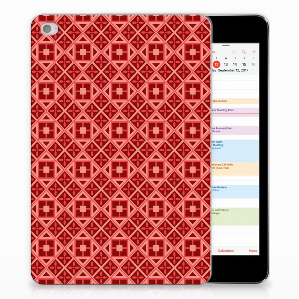 Apple iPad Mini 4 Uniek Tablethoesje Batik Red