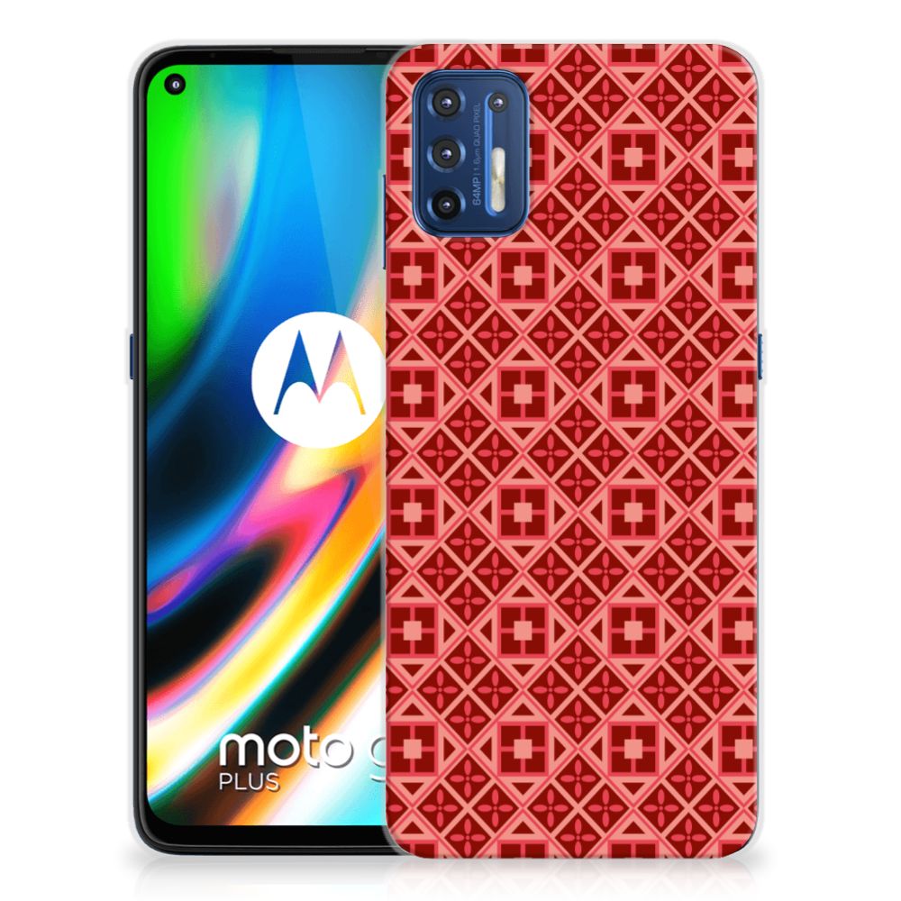 Motorola Moto G9 Plus TPU bumper Batik Rood