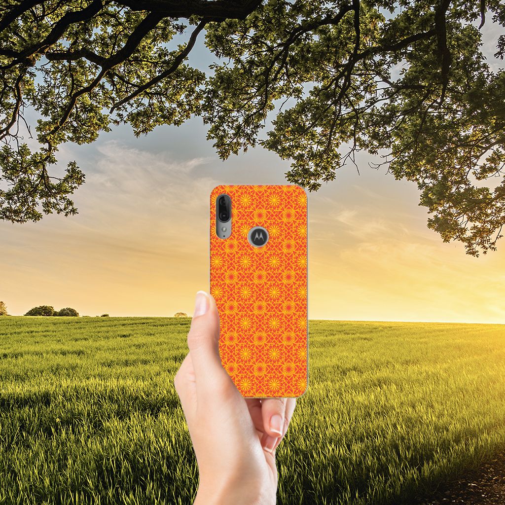 Motorola Moto E6 Plus TPU bumper Batik Oranje