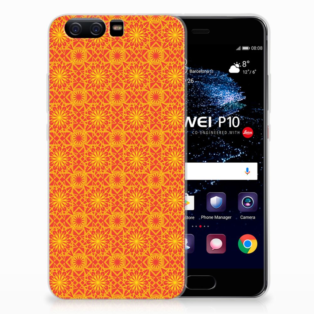 Huawei P10 TPU bumper Batik Oranje