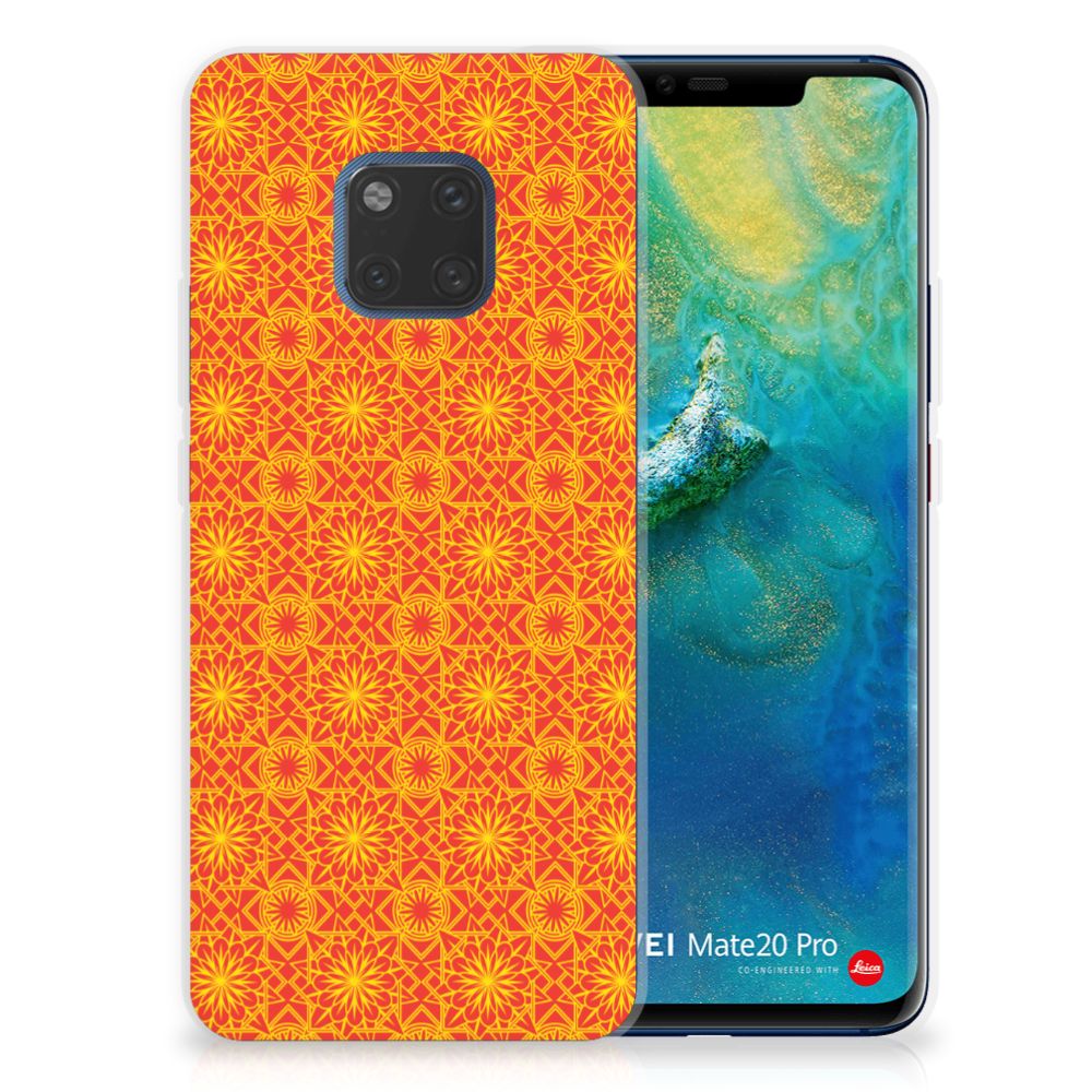 Huawei Mate 20 Pro TPU Hoesje Design Batik Orange