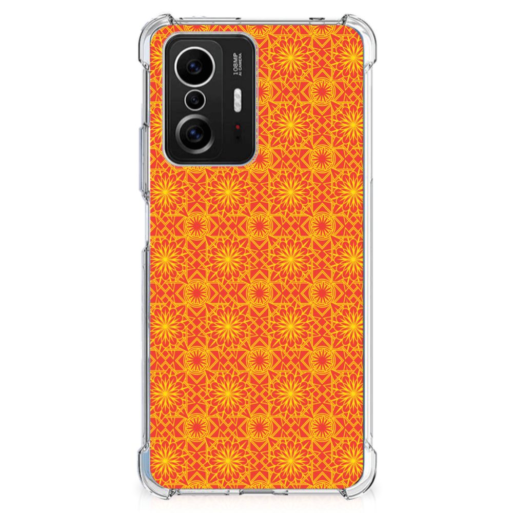 Xiaomi 11T | 11T Pro Doorzichtige Silicone Hoesje Batik Oranje