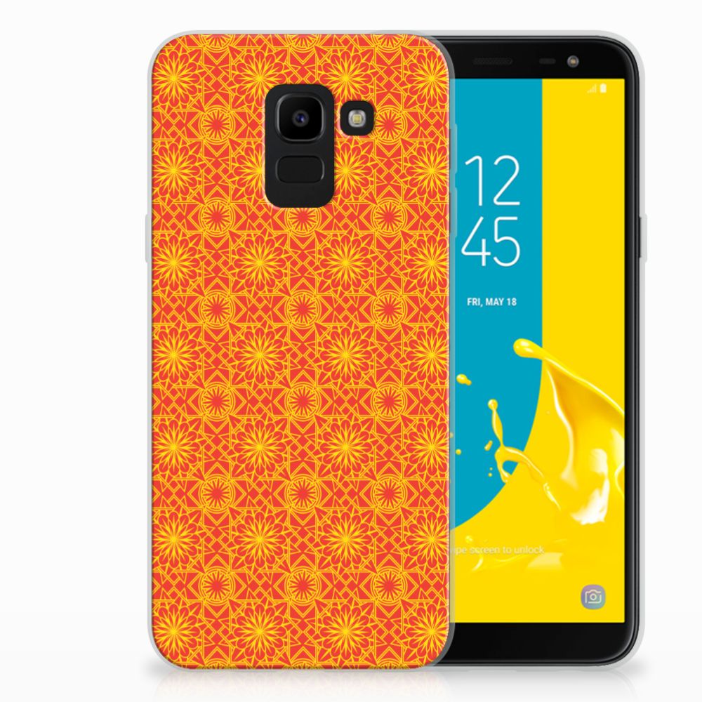 Samsung Galaxy J6 2018 TPU bumper Batik Oranje