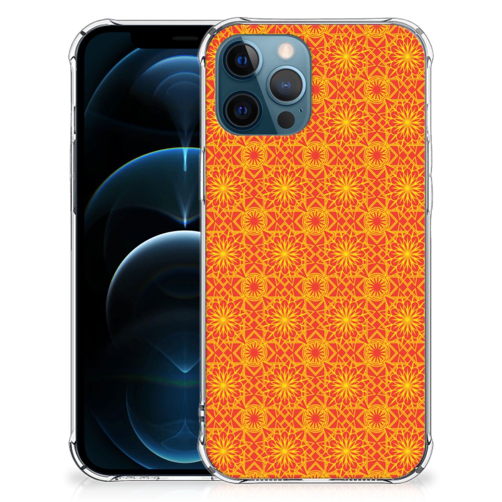 iPhone 12 | 12 Pro Doorzichtige Silicone Hoesje Batik Oranje