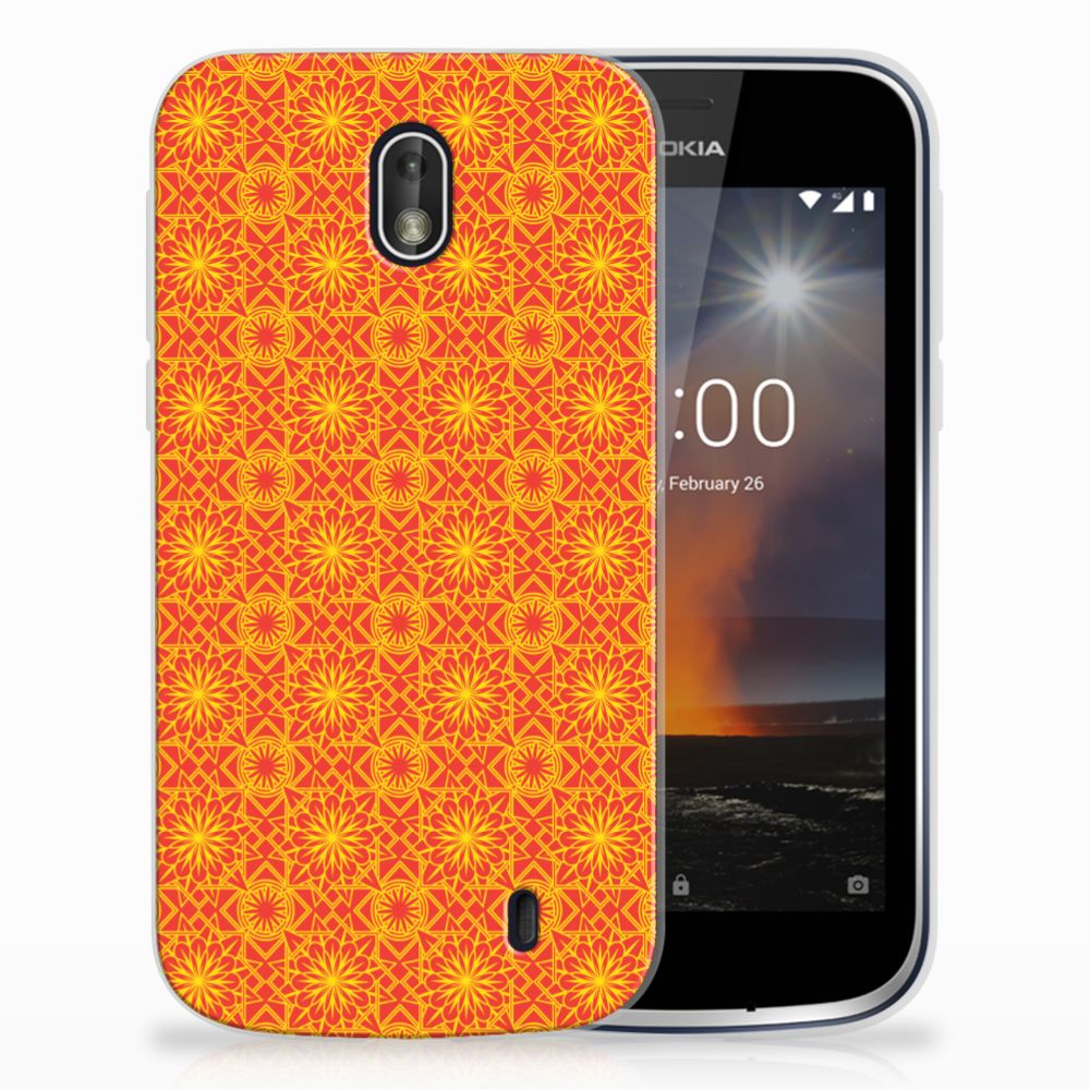 Nokia 1 TPU bumper Batik Oranje
