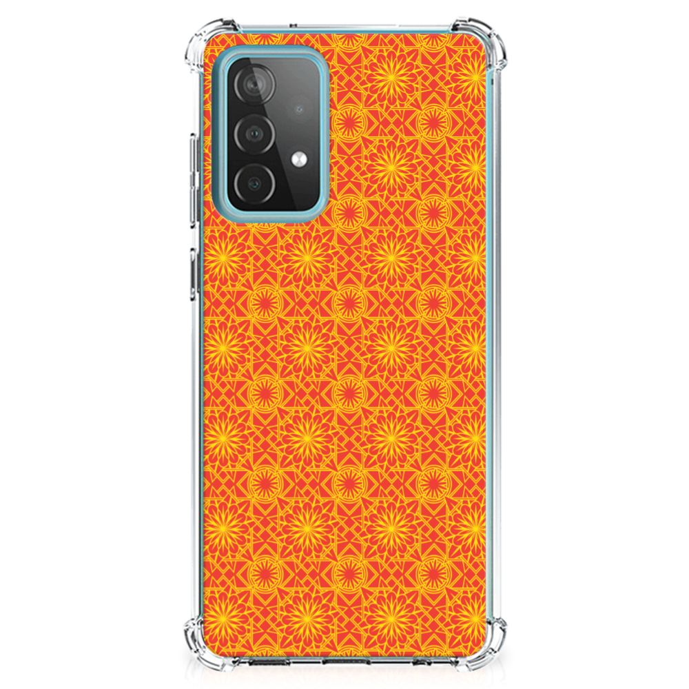 Samsung Galaxy A52 4G/5G Doorzichtige Silicone Hoesje Batik Oranje