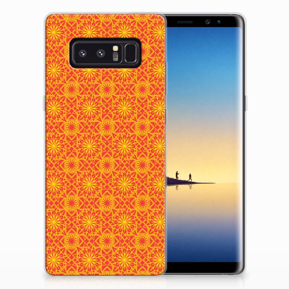 Samsung Galaxy Note 8 TPU Hoesje Design Batik Orange