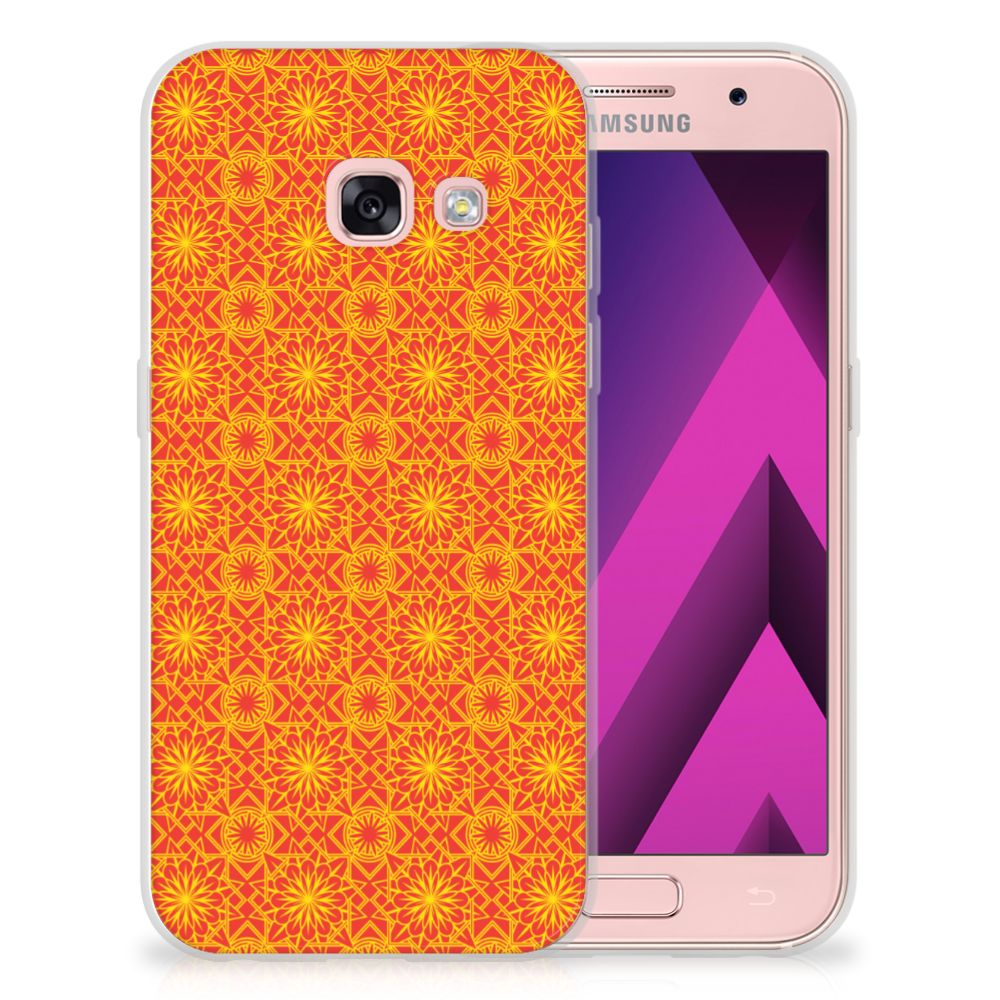Samsung Galaxy A3 2017 TPU Hoesje Design Batik Orange