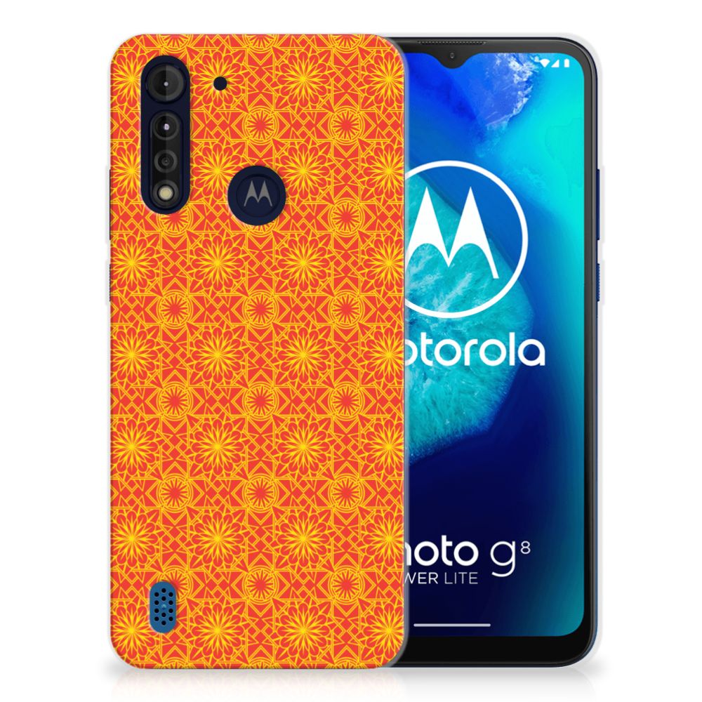 Motorola Moto G8 Power Lite TPU bumper Batik Oranje