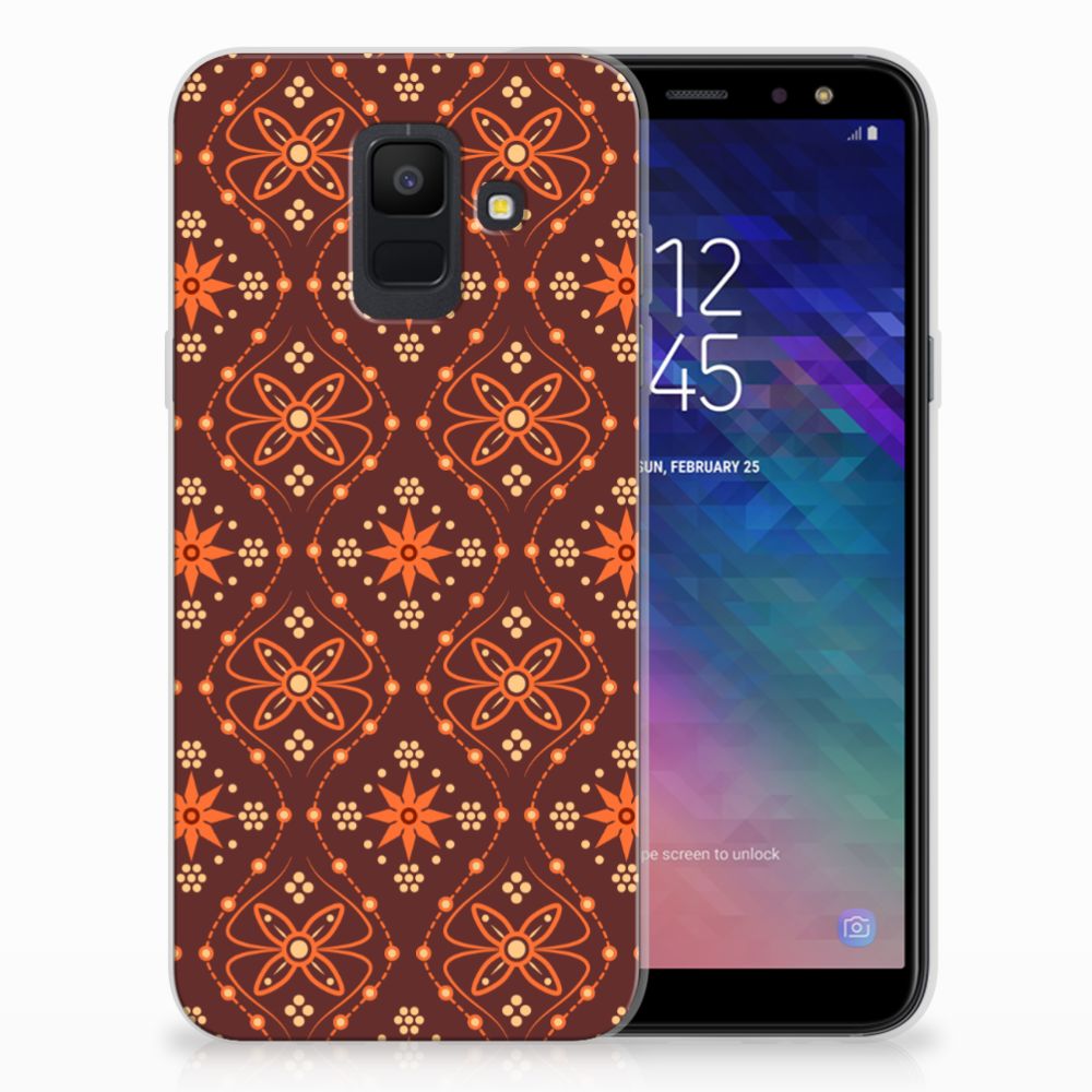 Samsung Galaxy A6 (2018) TPU bumper Batik Brown