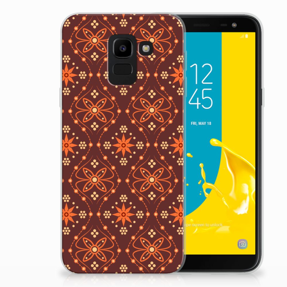 Samsung Galaxy J6 2018 TPU bumper Batik Brown