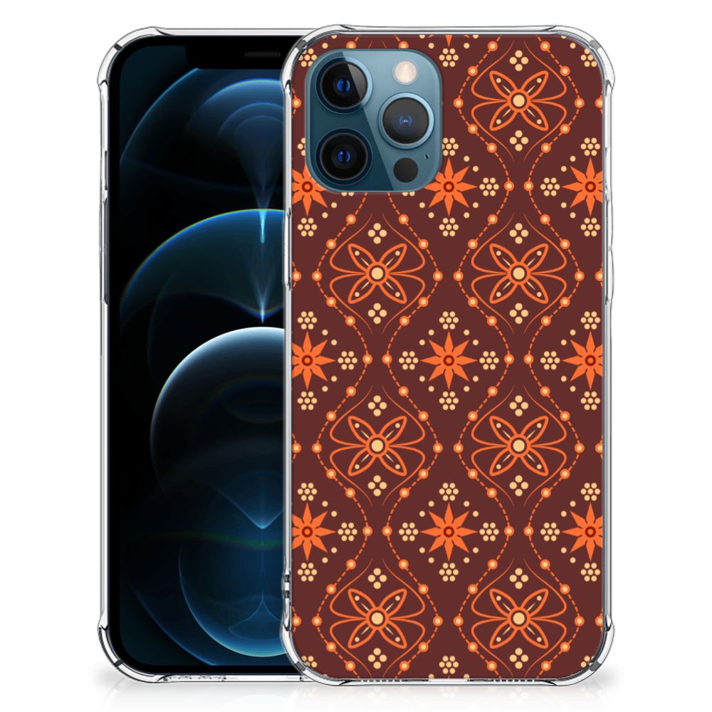 iPhone 12 | 12 Pro Doorzichtige Silicone Hoesje Batik Brown