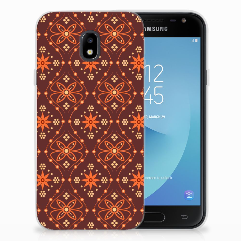 Samsung Galaxy J3 2017 TPU bumper Batik Brown