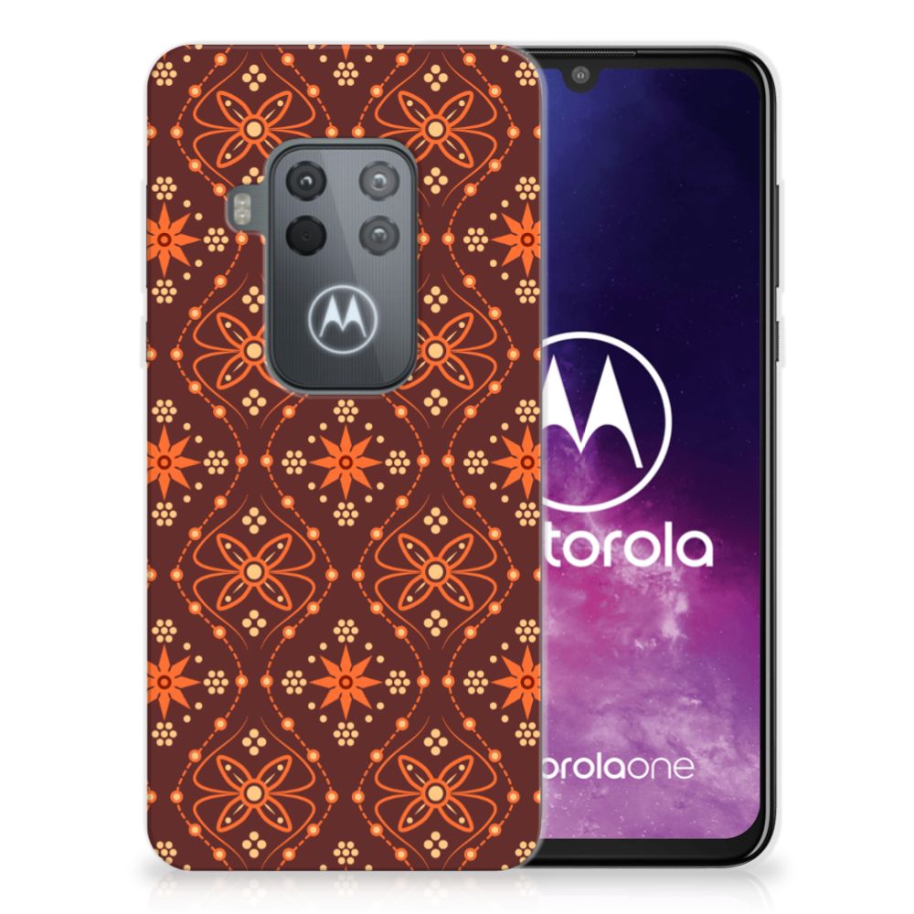Motorola One Zoom TPU bumper Batik Brown
