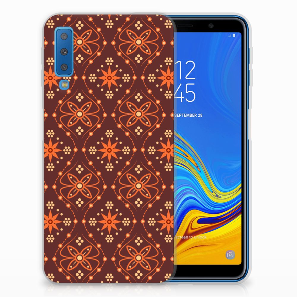 Samsung Galaxy A7 (2018) TPU bumper Batik Brown