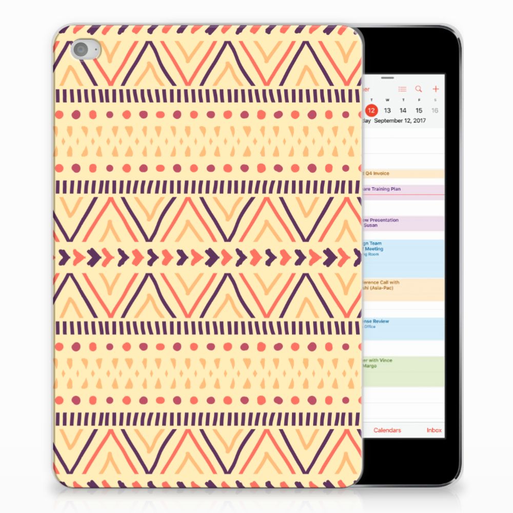 Apple iPad Mini 4 Uniek Tablethoesje Aztec Yellow
