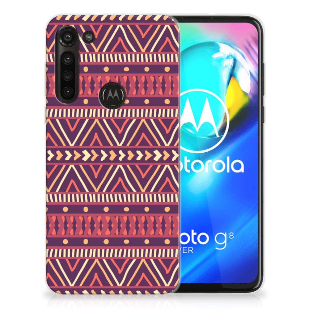 Motorola Moto G8 Power TPU bumper Aztec Paars