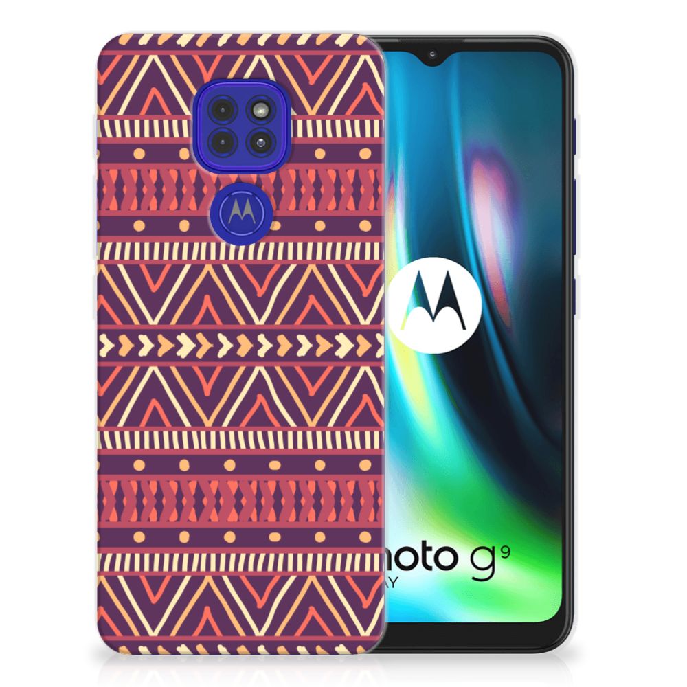 Motorola Moto G9 Play | E7 Plus TPU bumper Aztec Paars