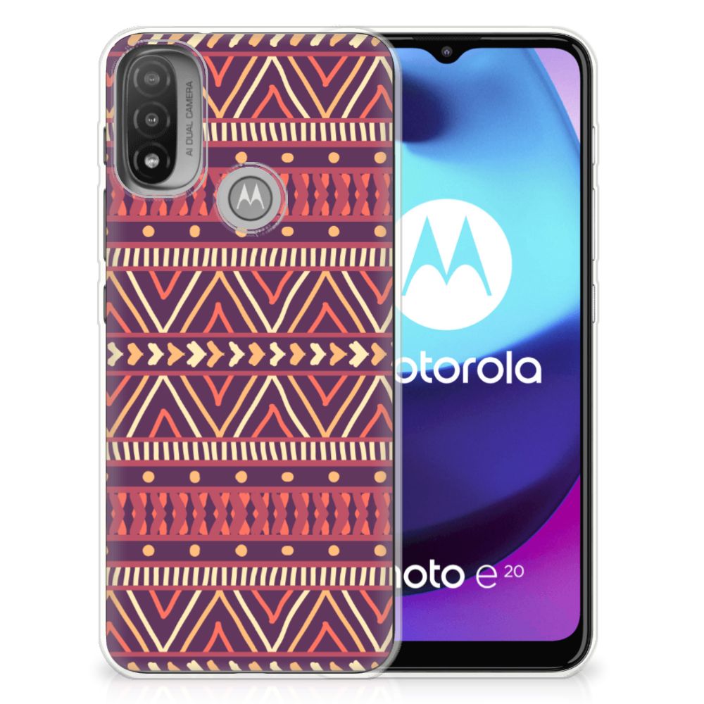 Motorola Moto E20 | E40 TPU bumper Aztec Paars