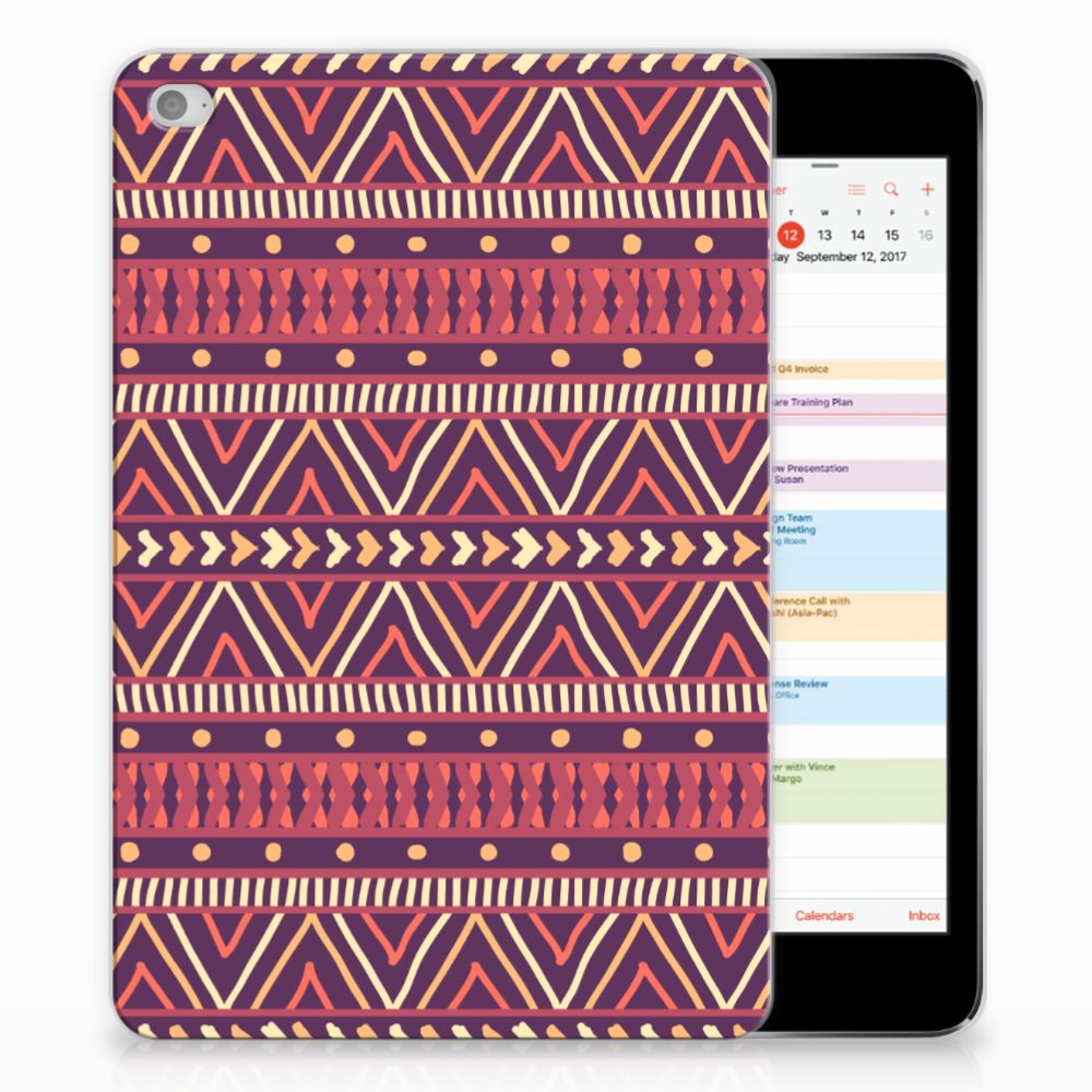 Apple iPad Mini 4 Uniek Tablethoesje Aztec Purple