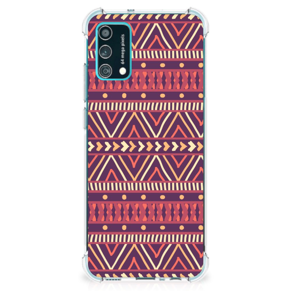 Samsung Galaxy M02s | A02s Doorzichtige Silicone Hoesje Aztec Paars