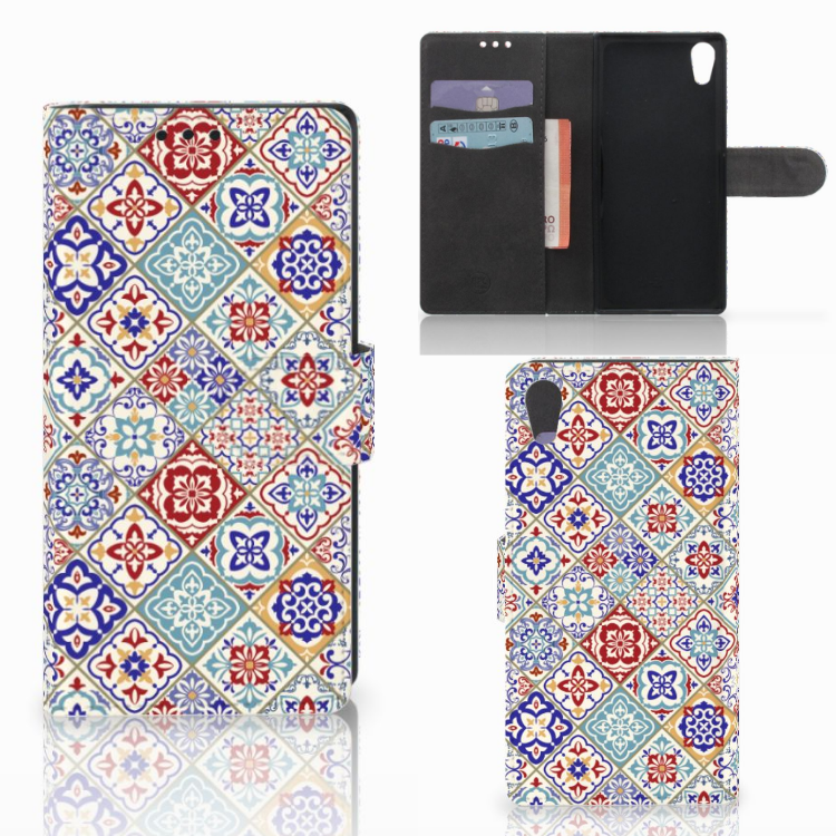Sony Xperia XA1 Bookcase Tiles Color