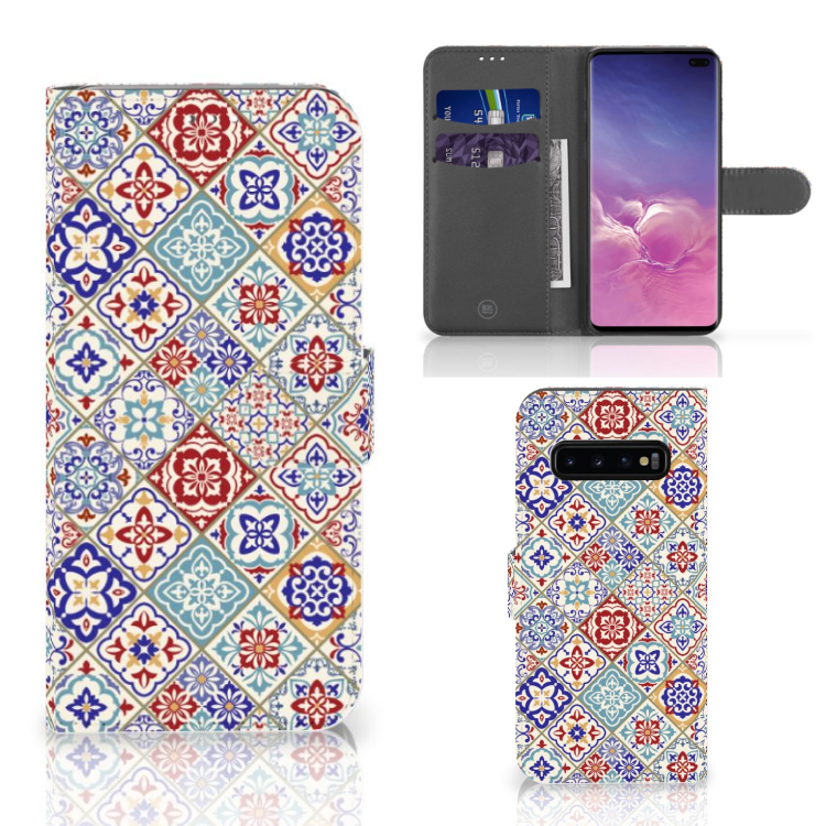 Samsung Galaxy S10 Plus Bookcase Tiles Color