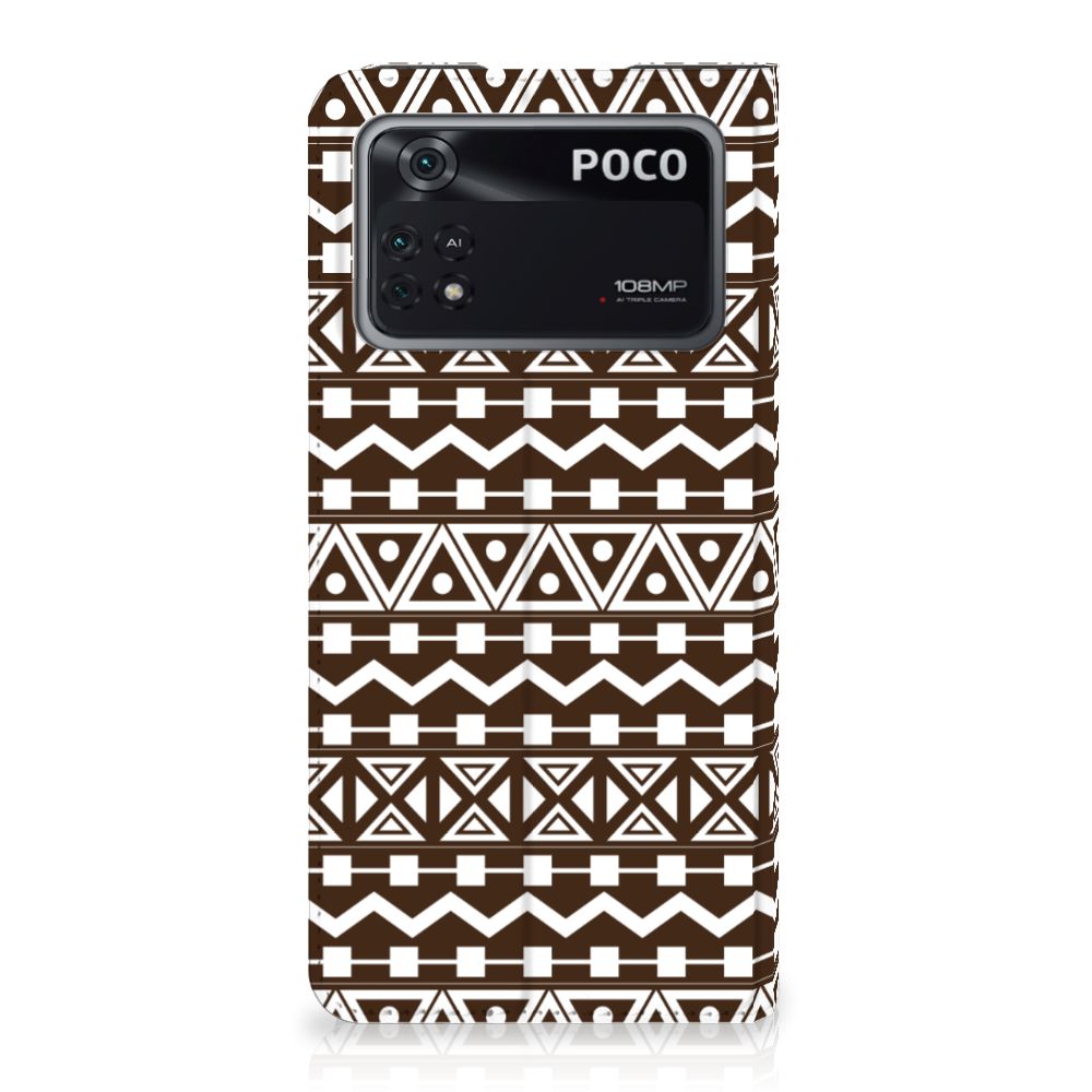 Poco X4 Pro 5G Hoesje met Magneet Aztec Brown