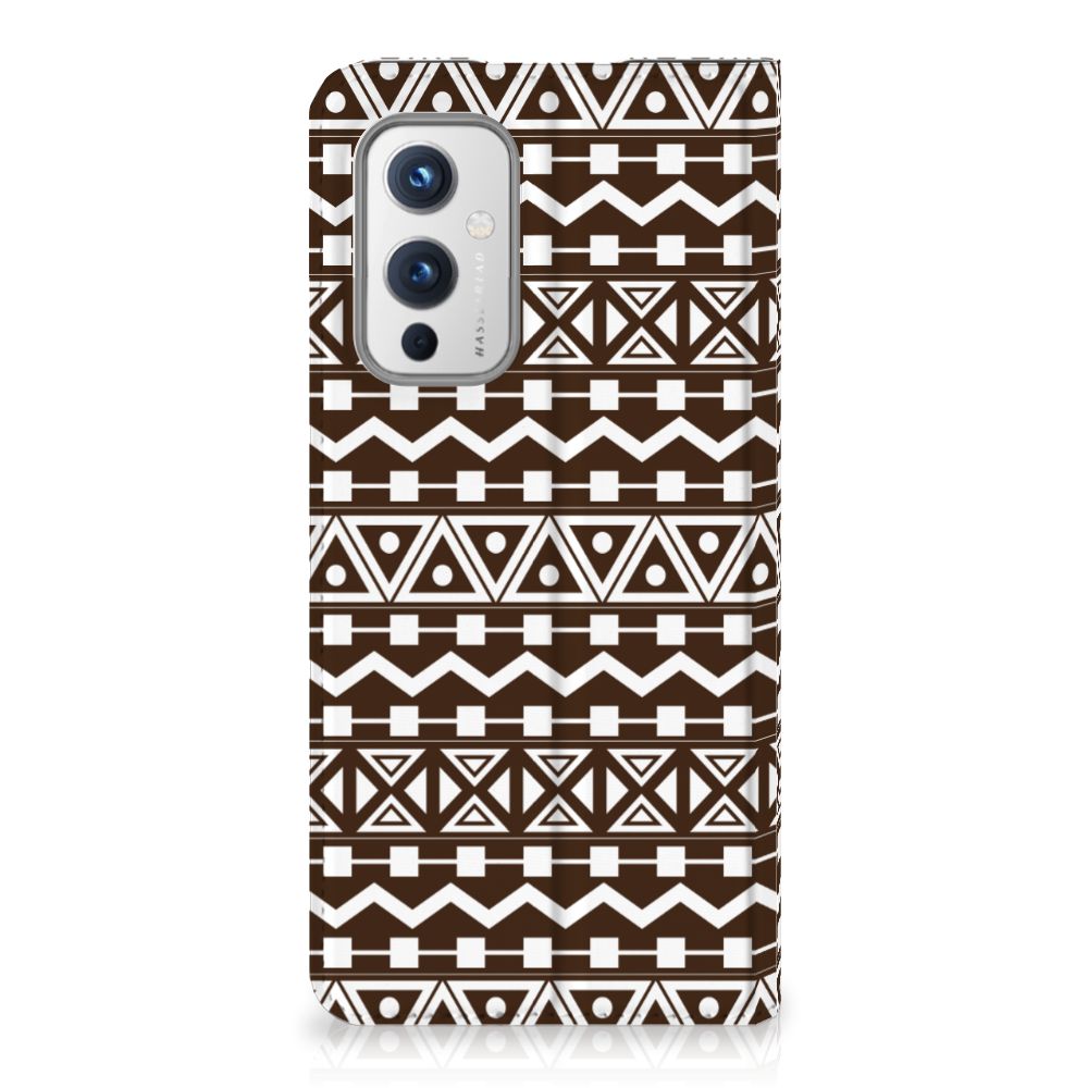 OnePlus 9 Hoesje met Magneet Aztec Brown