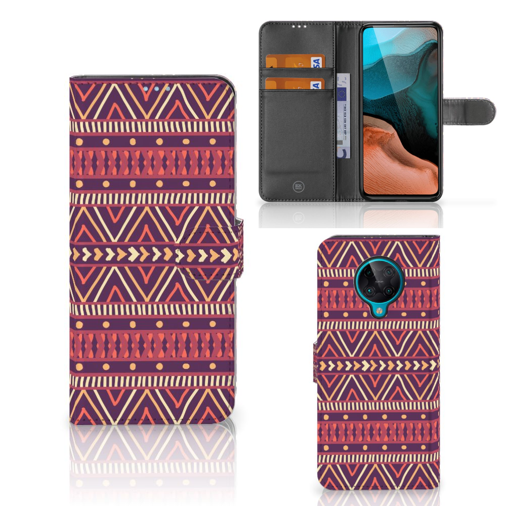 Xiaomi Poco F2 Pro Telefoon Hoesje Aztec Paars