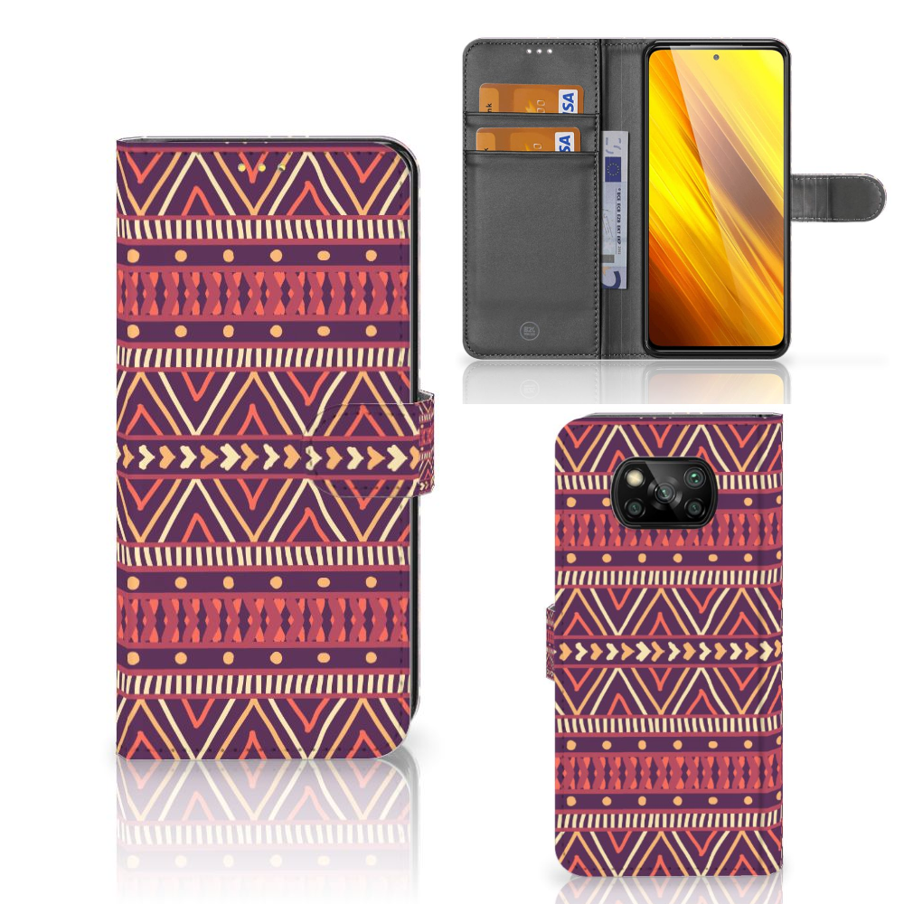 Xiaomi Poco X3 | Poco X3 Pro Telefoon Hoesje Aztec Paars