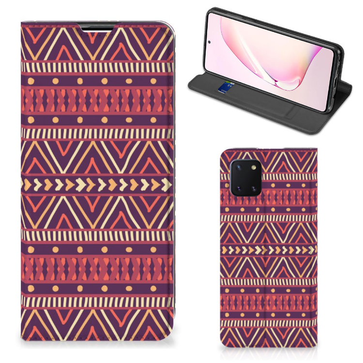 Samsung Galaxy Note 10 Lite Hoesje met Magneet Aztec Paars