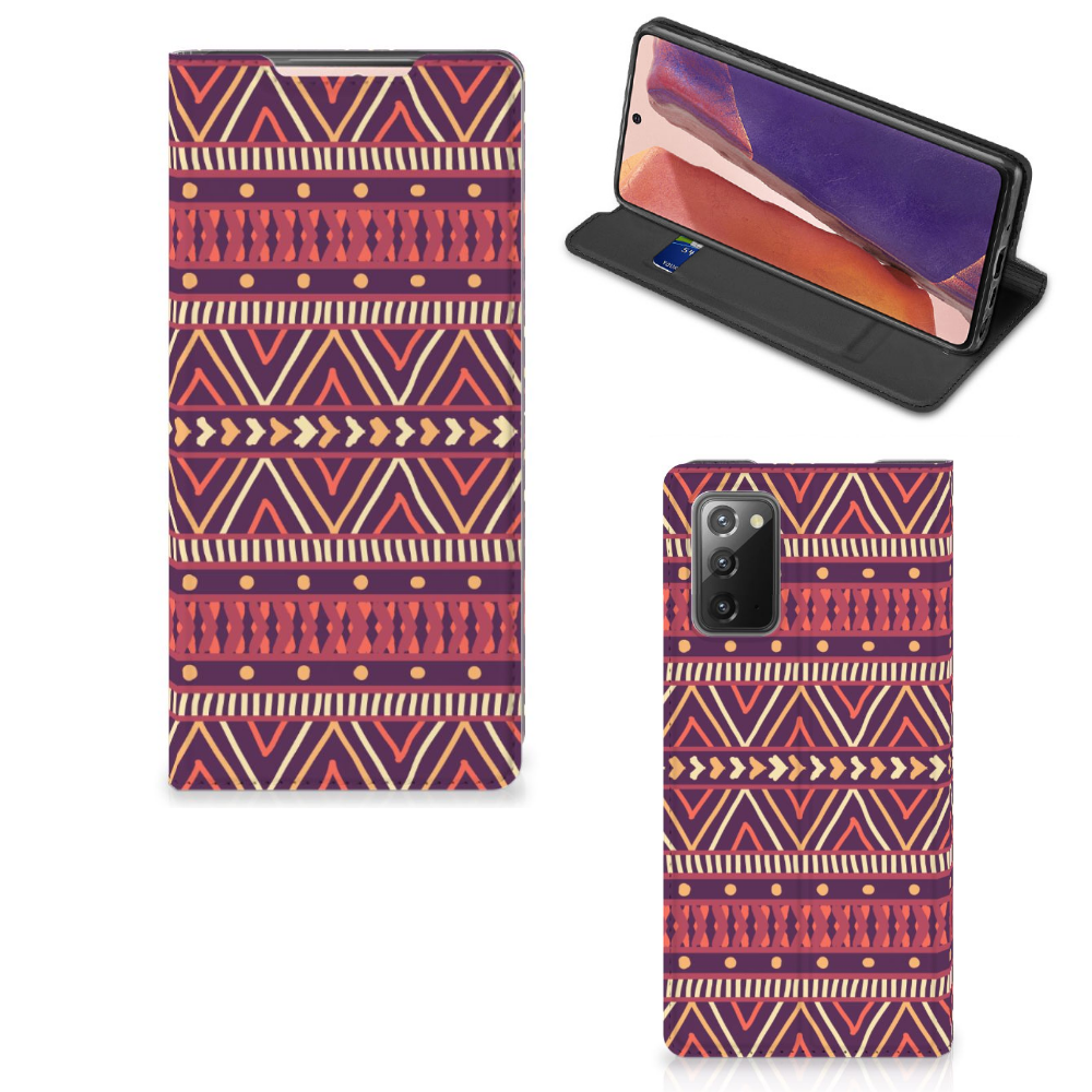 Samsung Galaxy Note20 Hoesje met Magneet Aztec Paars