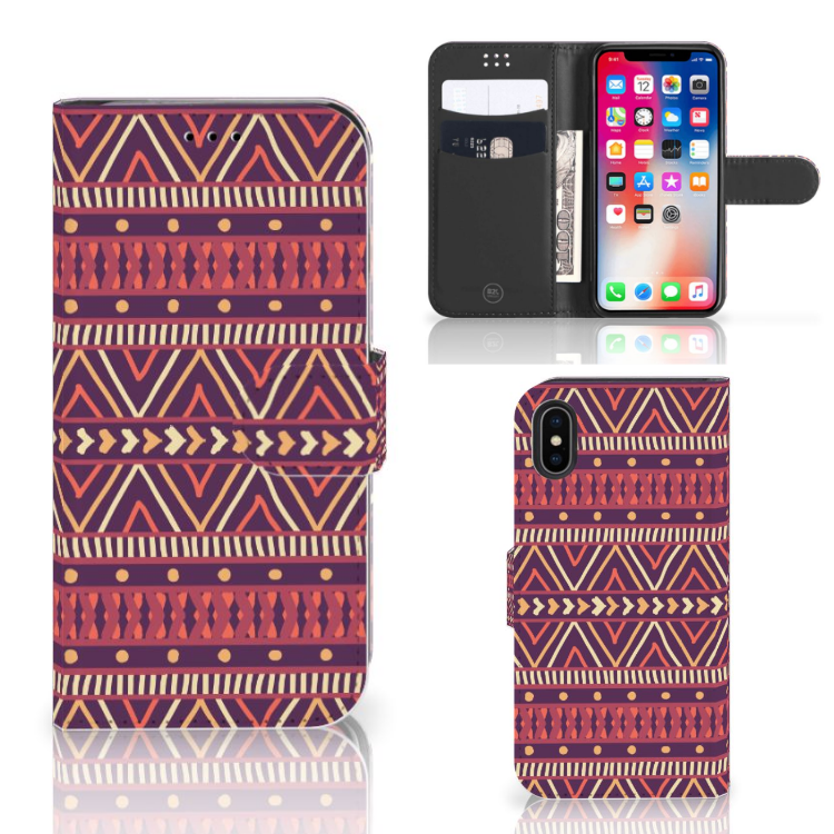 Apple iPhone X | Xs Telefoon Hoesje Aztec Paars