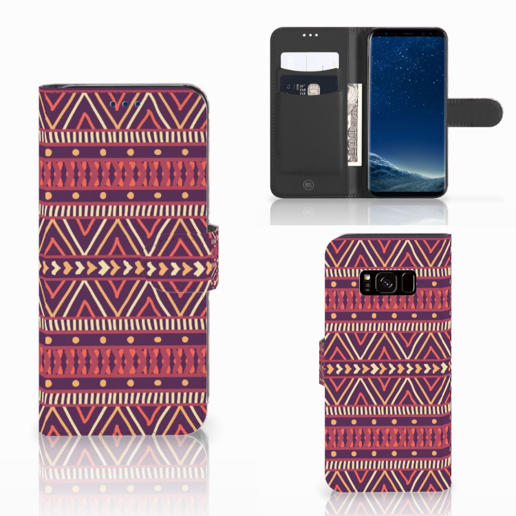 Samsung Galaxy S8 Telefoon Hoesje Aztec Paars