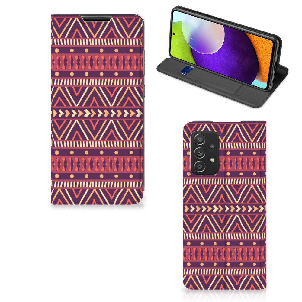 Samsung Galaxy A52 Hoesje met Magneet Aztec Paars