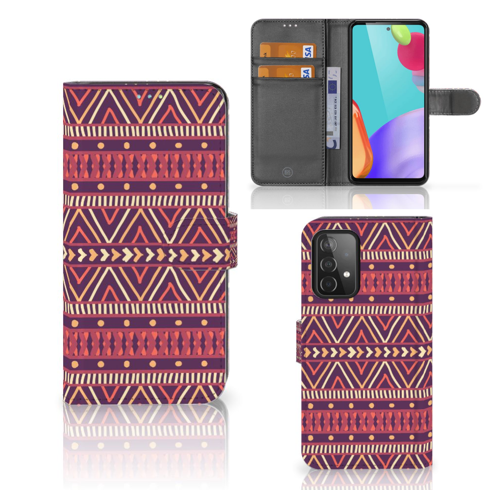 Samsung Galaxy A52 Telefoon Hoesje Aztec Paars