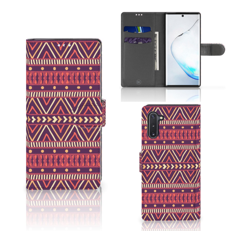 Samsung Galaxy Note 10 Telefoon Hoesje Aztec Paars