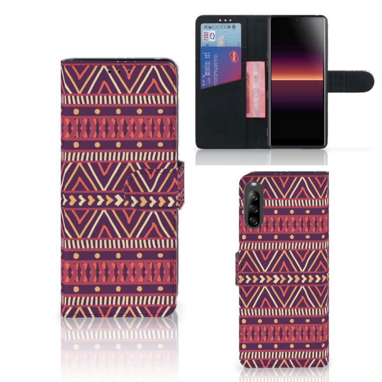 Sony Xperia L4 Telefoon Hoesje Aztec Paars