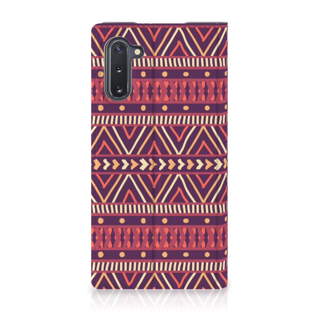 Samsung Galaxy Note 10 Hoesje met Magneet Aztec Paars