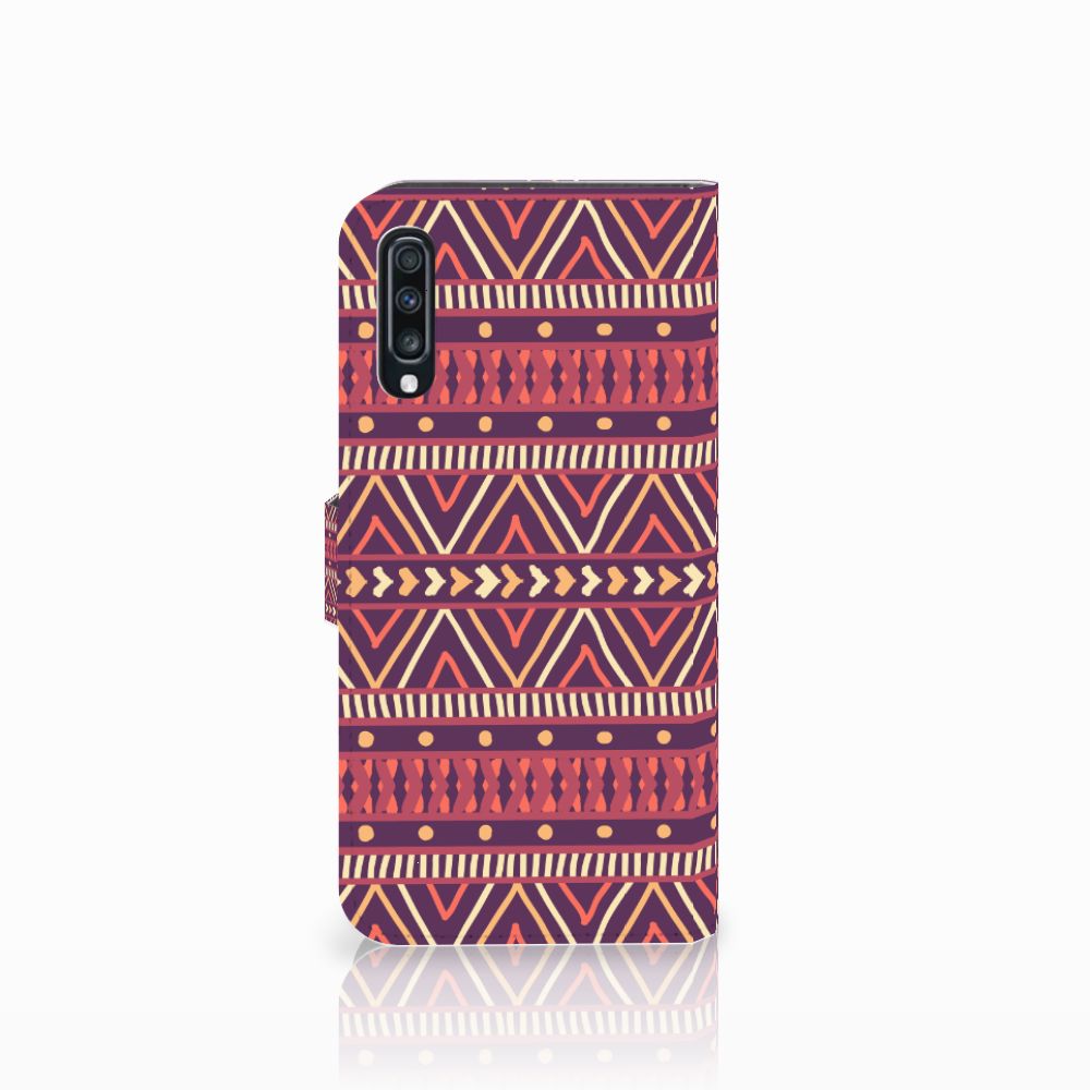 Samsung Galaxy A70 Telefoon Hoesje Aztec Paars