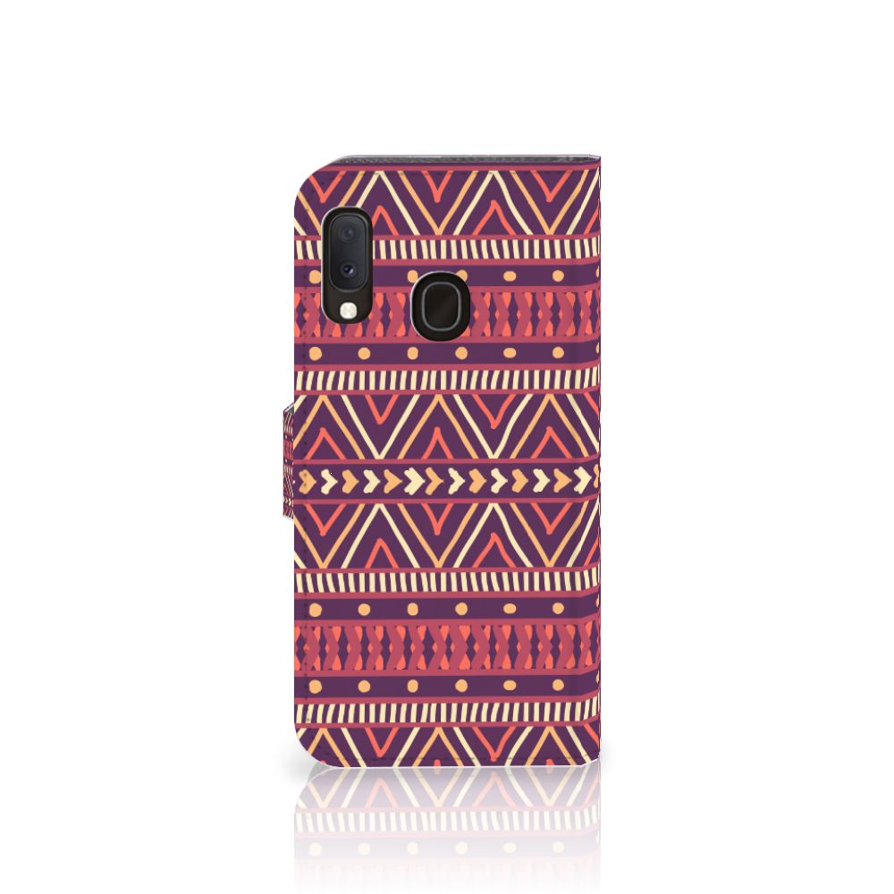 Samsung Galaxy A20e Telefoon Hoesje Aztec Paars