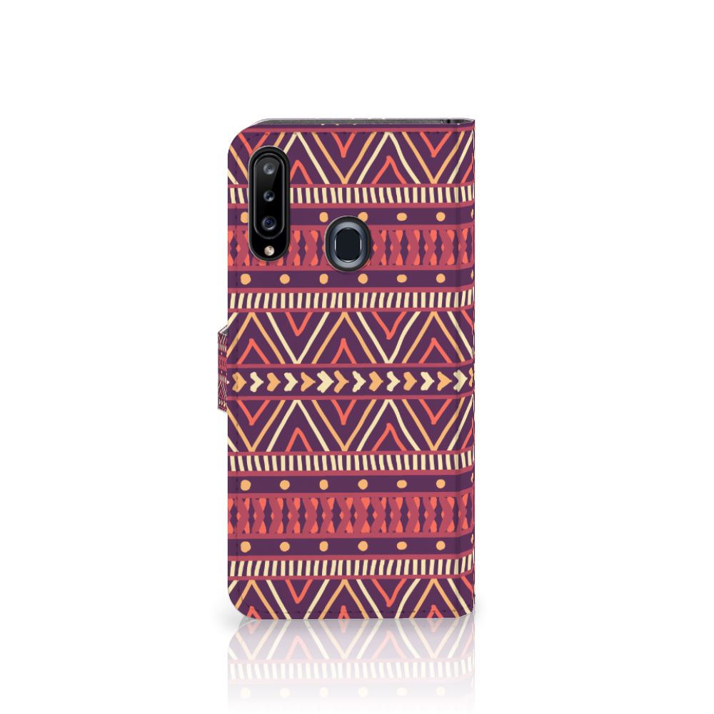 Samsung Galaxy A20s Telefoon Hoesje Aztec Paars