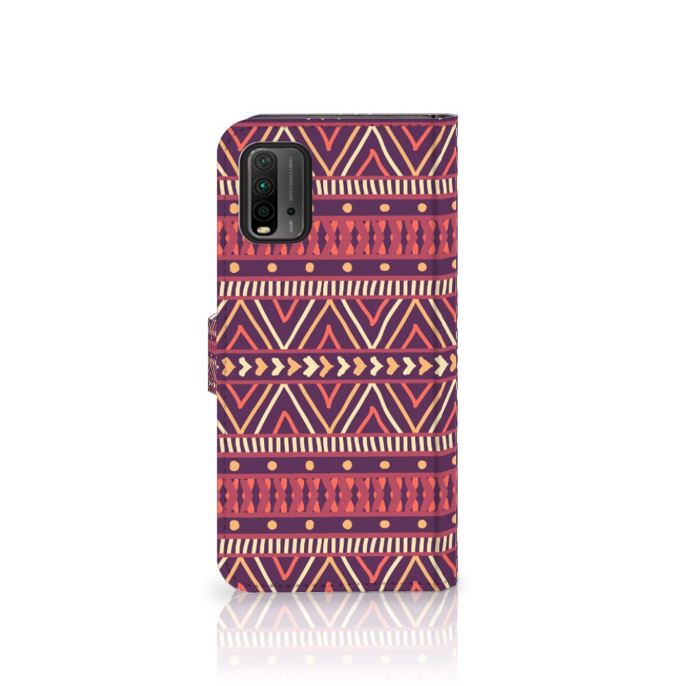 Xiaomi Redmi 9T | Poco M3 Telefoon Hoesje Aztec Paars